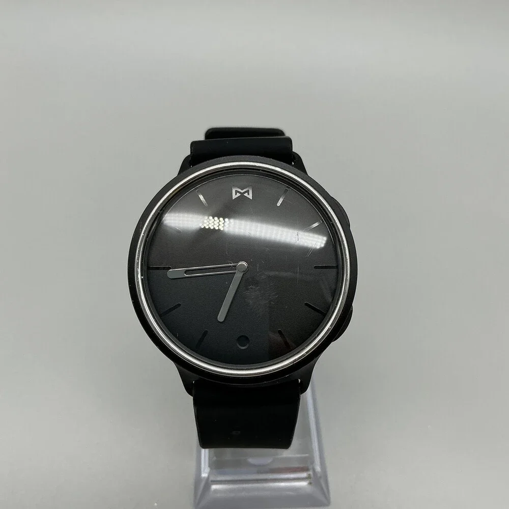 Misfit Phase Mens Watch 41mm Black Dial Black Silicone Hybrid New Battery